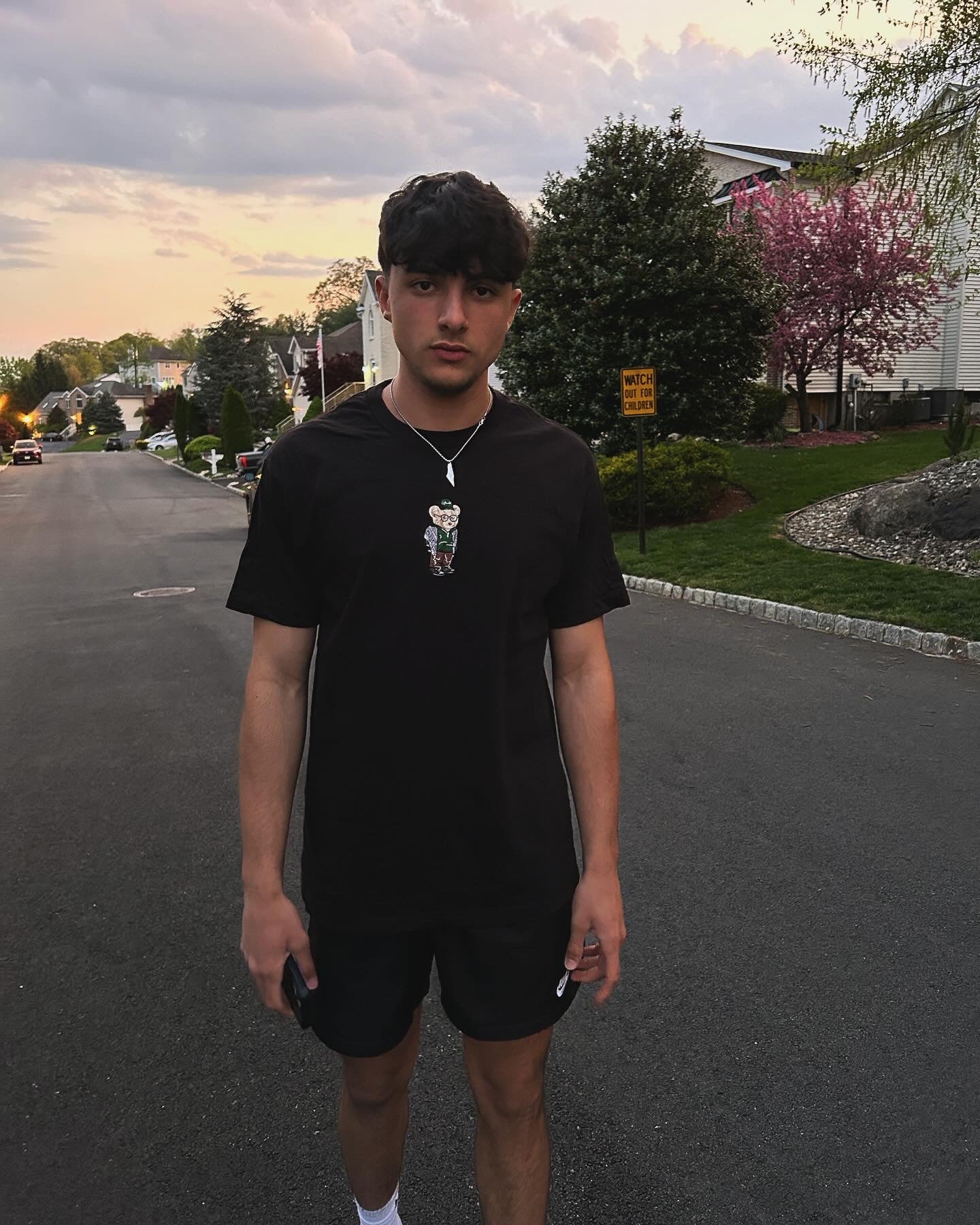 Embroidered Kuffiyeh Bear Black Tee