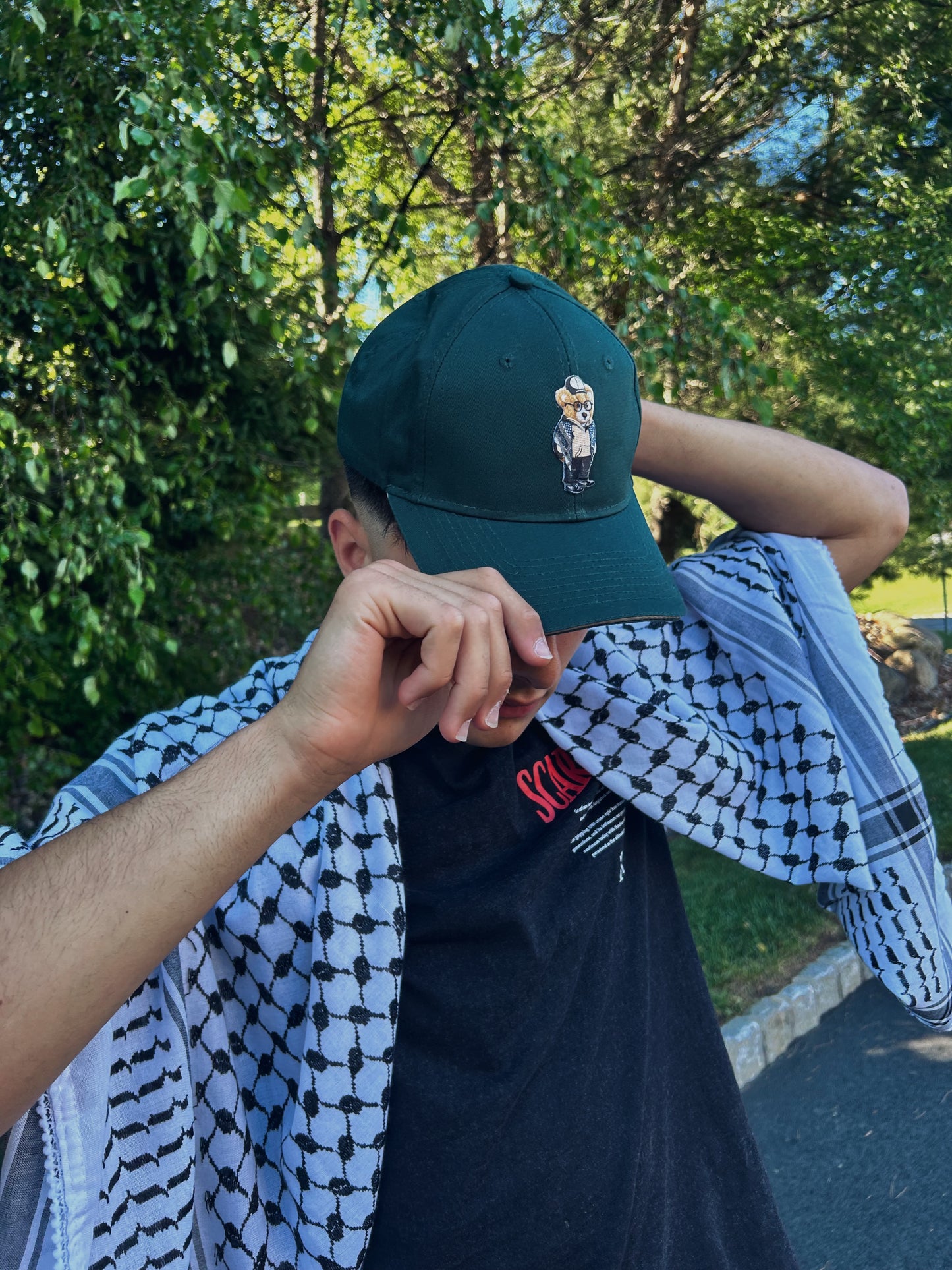 Kuffiyeh Bear Green Baseball Cap